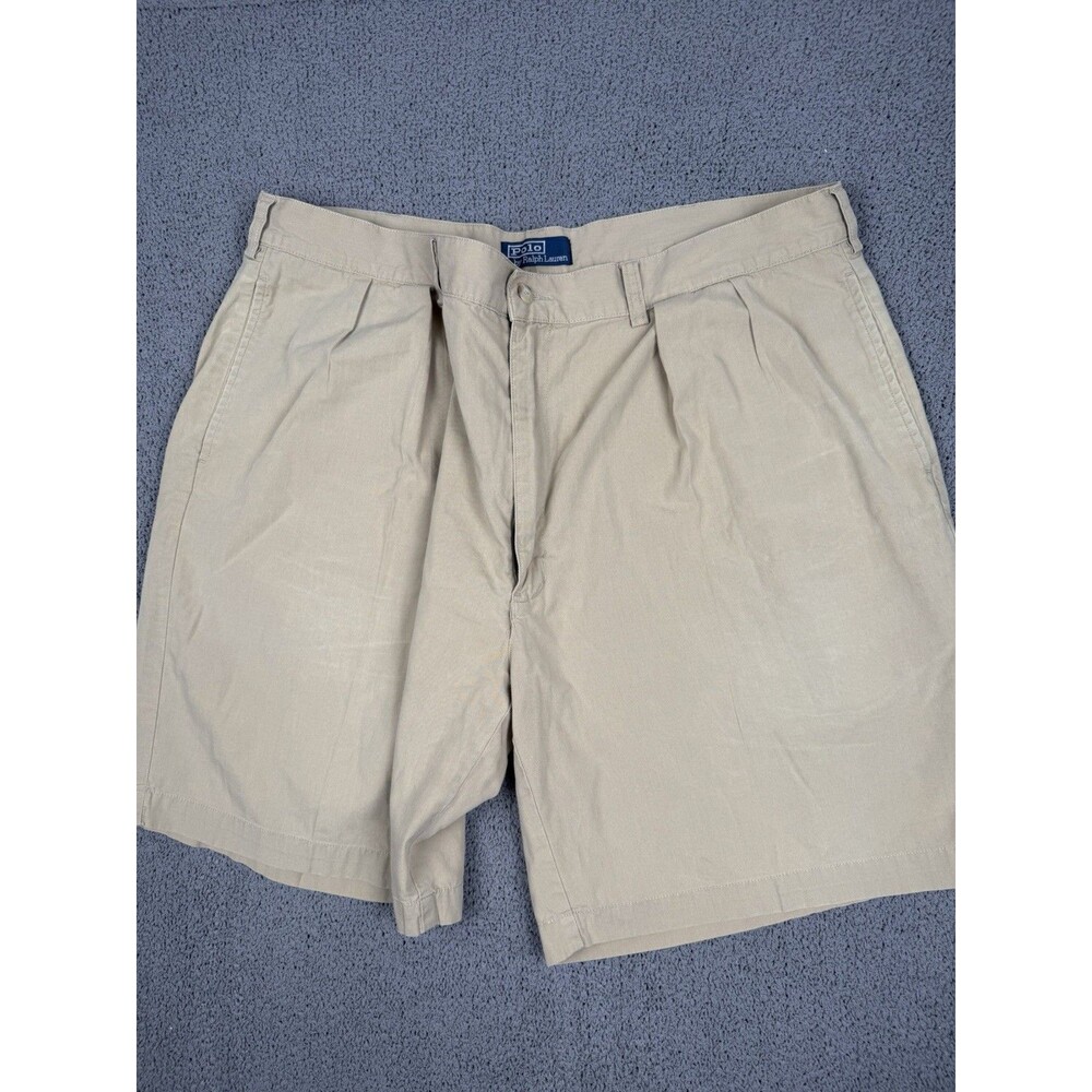 Vintage Polo Ralph Lauren Shorts Mens 42 Khaki Pleated Tyler Short Classic - Picture 4 of 10